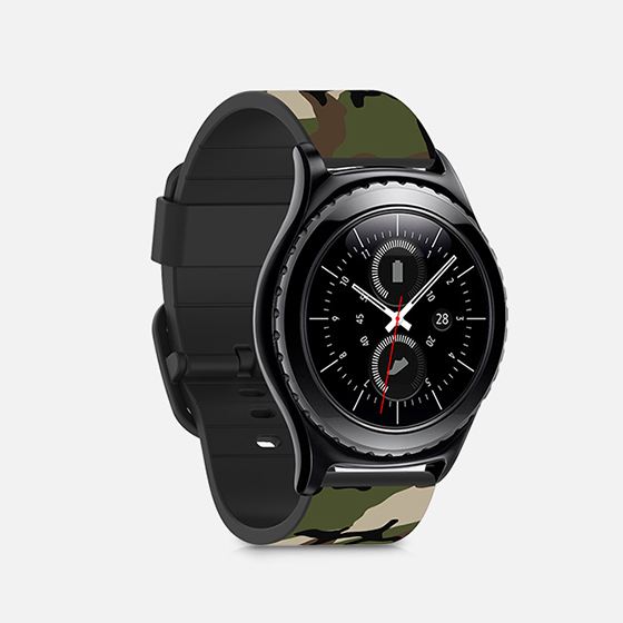 Samsung Gear S2 Classic Woodland Camoflag Watch Band Black Casetify